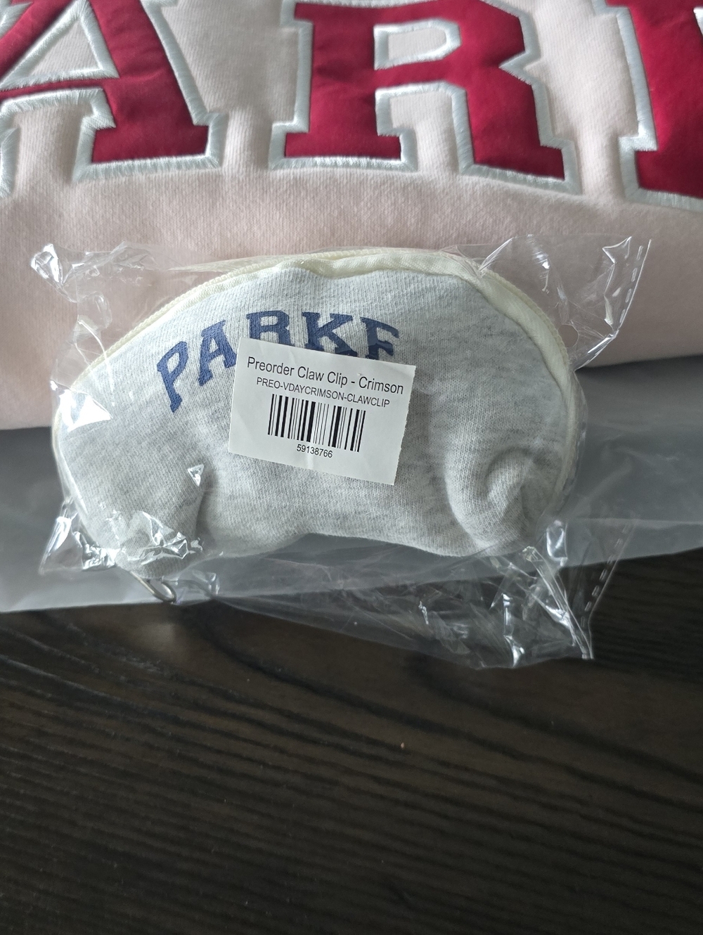 NEW PARKE Varsity Mockneck Peony/crimson S/M w Matching Claw Clip - Picture 9 of 9